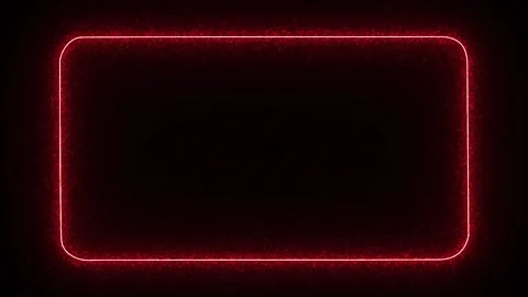 Red neon light rectangle frame animated loop on dark background Stock Footage 340516130
