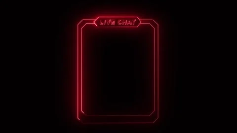 Red neon live chat frame animation loop for online streaming and gaming overlays Stock Footage 342696955