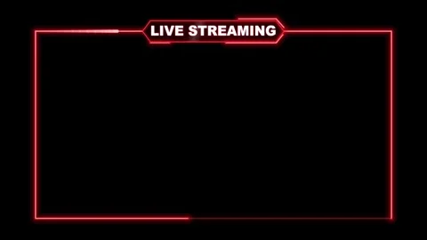 Red Neon Live Streaming Frame Overlay with Glowing Animated Border for Gaming a 動画素材 347272843