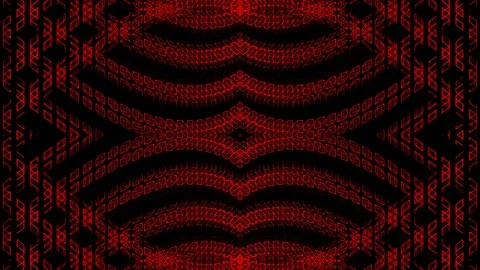 Red Neon Movement on Endless Shape Kaleidoscope Background VJ Loop in 4K Stock Footage 340225920