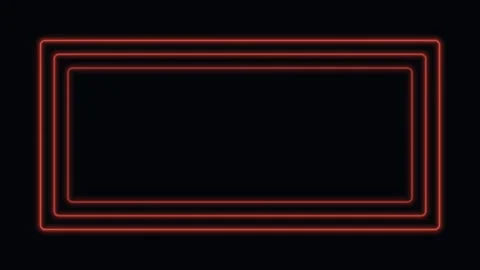 Red neon multi frame glowing border background flowing loop Vidéo 342641481