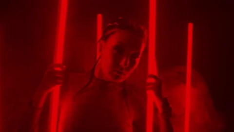 Red neon night. Stock Footage 142694173