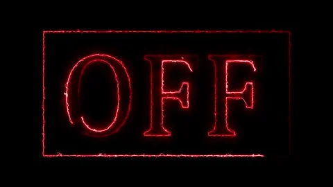 Red Neon Outline Text OF Inside a Rectangular Frame Against animated Black .. 스톡 동영상 332060309