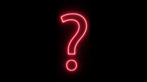 Red neon question mark animation on black background. 스톡 동영상 297952070