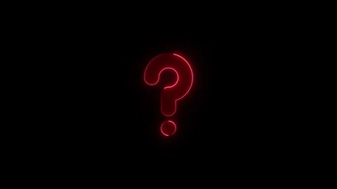 Red neon question mark icon glowing with seamless looping energy line anima.. Stock Footage 345549804