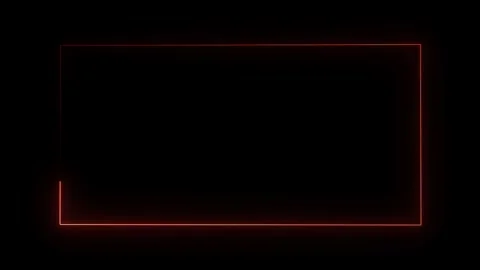 Red Neon Rectangle Border Against Black abstract background Stock Footage 317453045