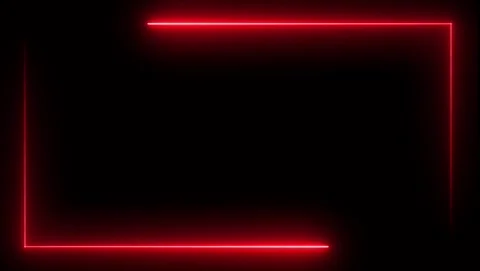Red Neon Rectangle Frame on Black Background light Video stock 318634182