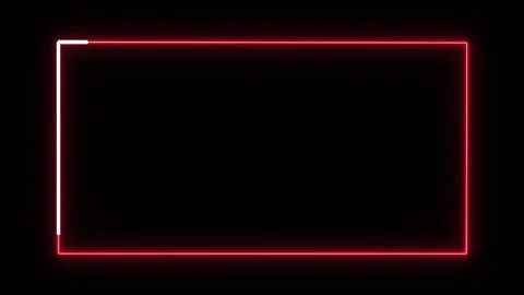 Red neon rectangle frame with white line moving animation on black background Stock Footage 339878447