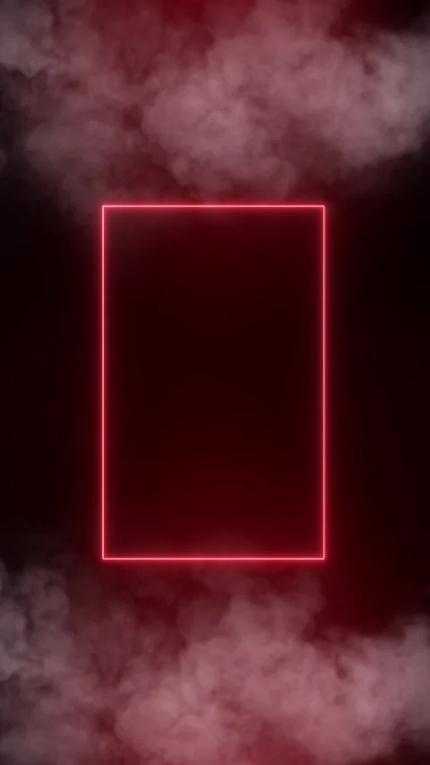 Red Neon Rectangle Portal with Cinematic Smoke Background Stock Footage 342627703