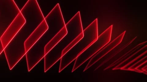 Red neon rhombus shapes creating a futuristic tunnel effect Video stock 320339672