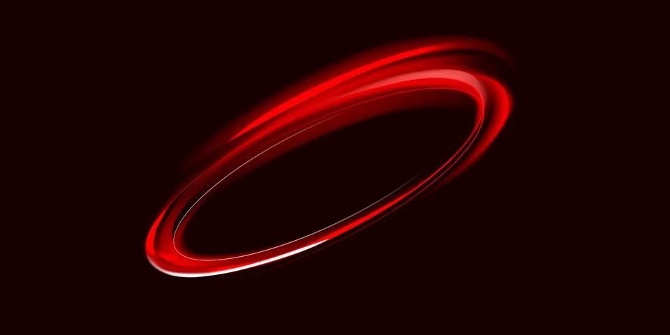 Red neon ring. Glowing circle. Glow effect. Round light frame. Abstract light Stock Illustration