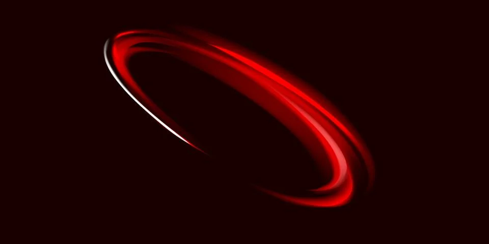 Red neon ring. Glowing circle. Glow effect. Round light frame. Abstract light Stock Illustration