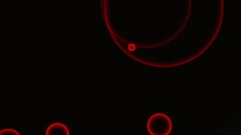 Red neon ripple effect on black background with vibrant flowing waves, perfect f Stock Footage 338370491