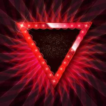 Red neon round frame. Stock Illustration