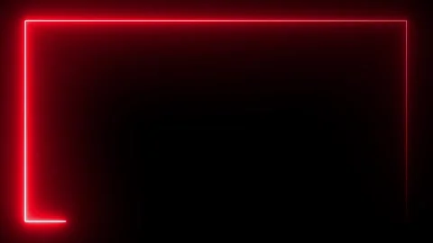 Red Neon Square Frame on animation Black Background rectangle Stock Footage 321855667