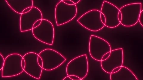 Red neon summer leafs pattern in rows Stock-Footage 230084108