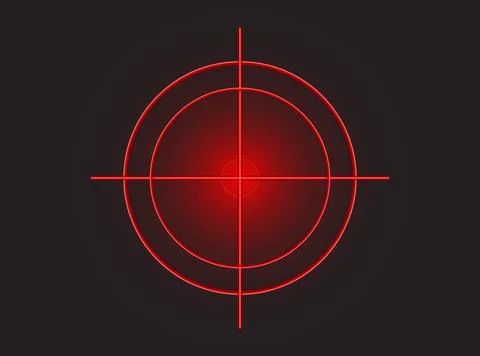 Red Neon Target Focus Stock Illustration