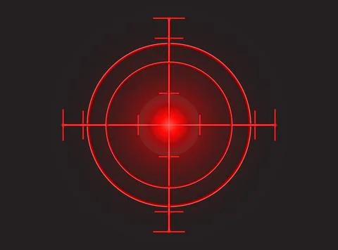 Red Neon Target Focus Stock Illustration