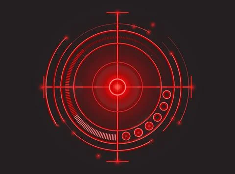 Red Neon Target Focus Stock Illustration