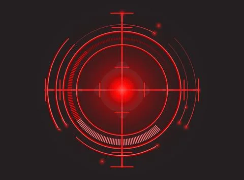 Red Neon Target Focus Stock Illustration