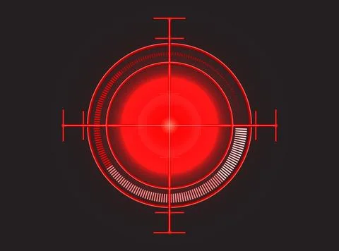 Red Neon Target Focus Stock Illustration