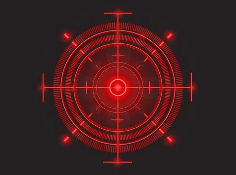 Red Neon Target Focus Stock Illustration