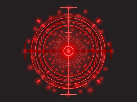 Red Neon Target Focus Stock Illustration