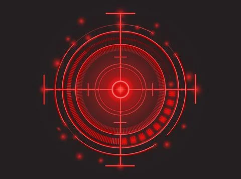 Red Neon Target Focus Stock Illustration