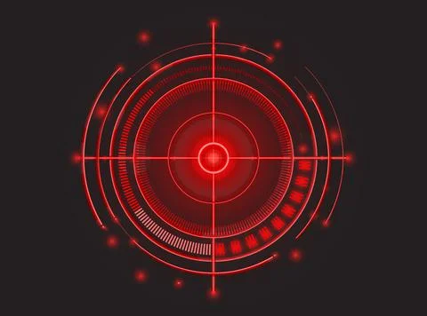 Red Neon Target Focus Stock Illustration