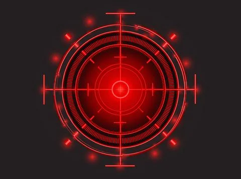 Red Neon Target Focus Stock Illustration