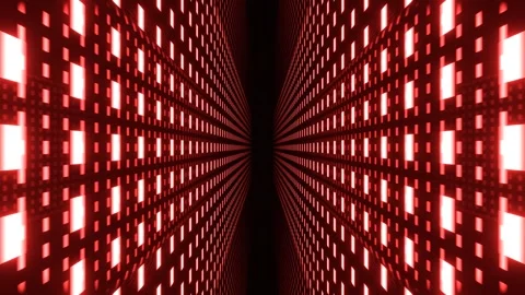 Red Neon Tech Grid Perspective Background VJ Loop in 4K Stock Footage 334717845
