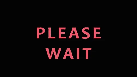 Red Neon Text Please Wait Glowing In Dark With Subtle Zoom For Loading Scre.. Stock Footage 343415714