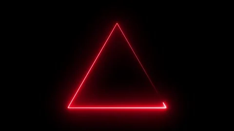 Red neon triangle light effect motion. Vidéo 331897175