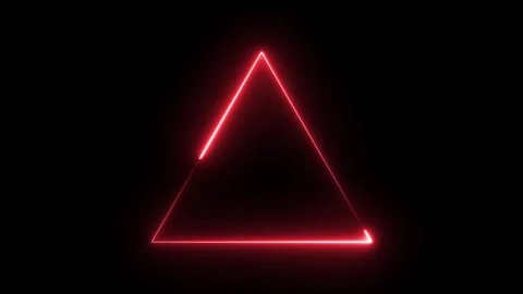 Red neon triangle light stroke motion footage. Видео 331897162