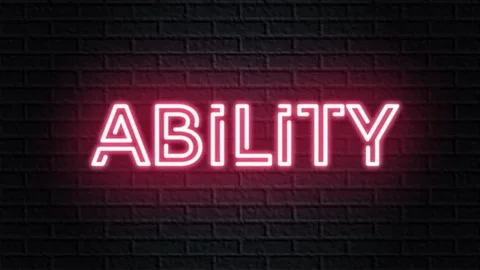Red neon video animation ability Stock Footage 121120855