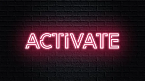 Red neon video animation activate Stock Footage 120459191