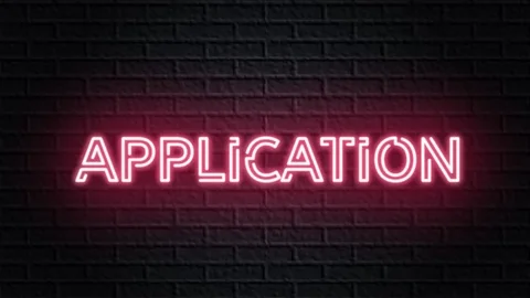 Red neon video animation application Stock Footage 120802065