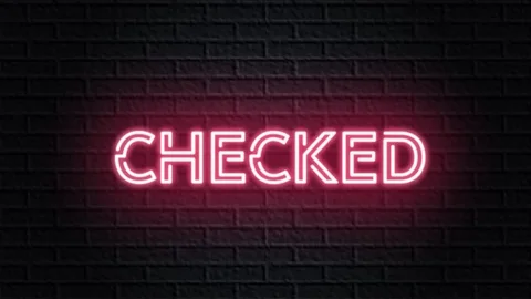 Red neon video animation checked Stock Footage 121008610