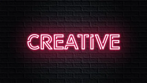 Red neon video animation creative Stock Footage 114995220