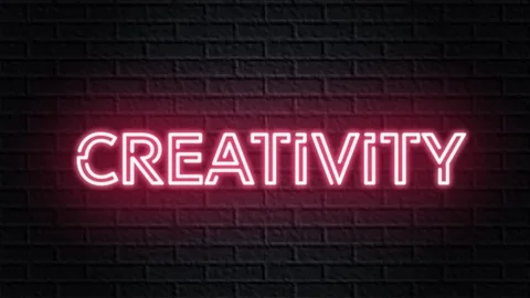 Red neon video animation creativity Stock Footage 121119648