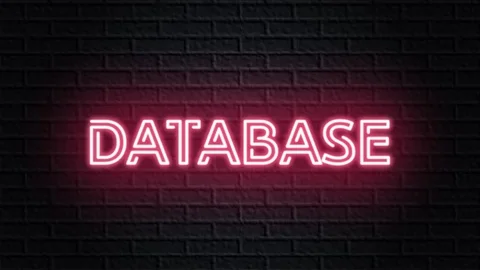 Red neon video animation database Stock Footage 120758006