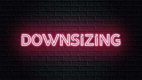 Red neon video animation downsizing Stock Footage 120793116