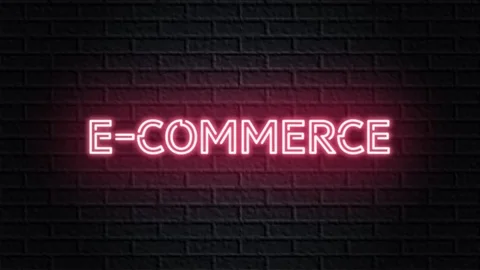 Red neon video animation ecommerce Stock Footage 120751925