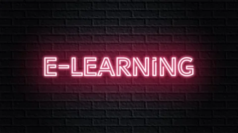 Red neon video animation elearning Stock Footage 120751997