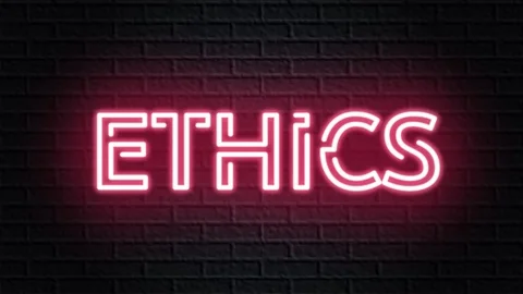 Red neon video animation ethics Stock Footage