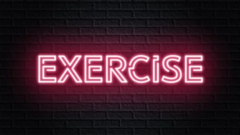 Red neon video animation exercise Stock Footage 120489566