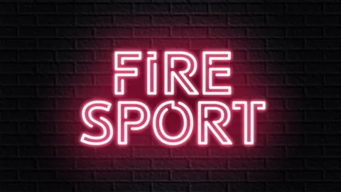 Red neon video animation fire sport Stock Footage 122399765