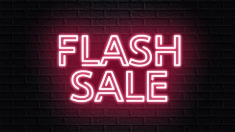 Red neon video animation flash sale Stock Footage 121114445