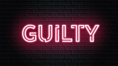 Red neon video animation guilty Stock Footage 121000337