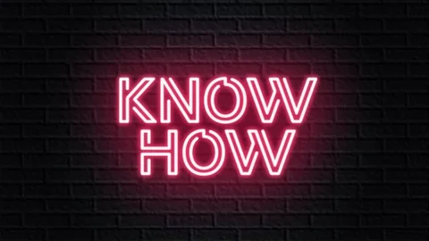 Red neon video animation know how Stock Footage 119282079